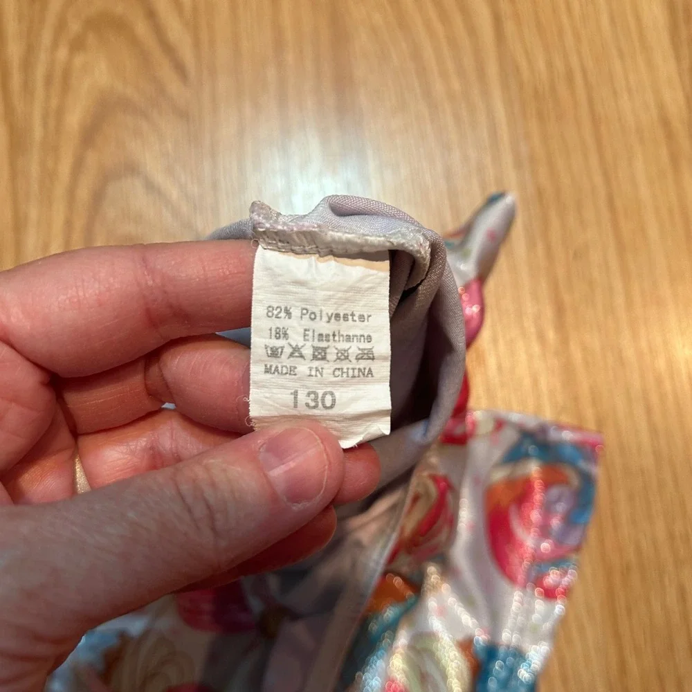Girls Candy‎ Sweets Print Glitter Gymnastics Biketard Unitard Size 130 Pink Blue
